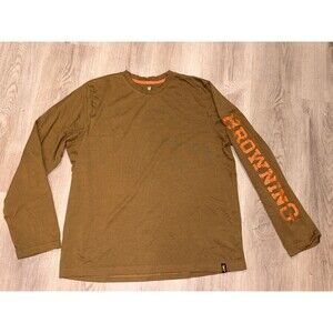 Browning Men's Graphic Sun Long Sleeve Crew Neck T Shirt EUC L